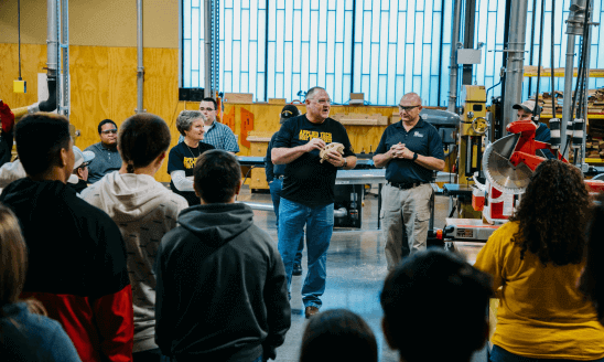 instructor addressing students